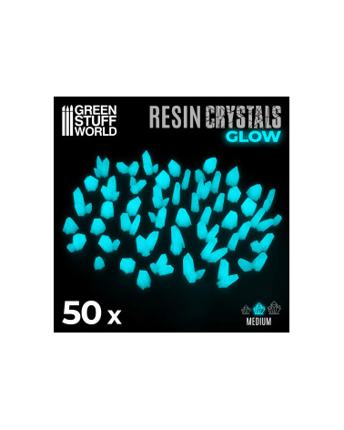 AQUA TURQUOISE GLOW Resin Crystals - Medium
