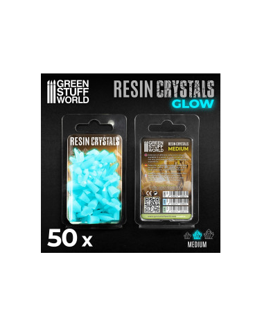 AQUA TURQUOISE GLOW Resin Crystals - Medium