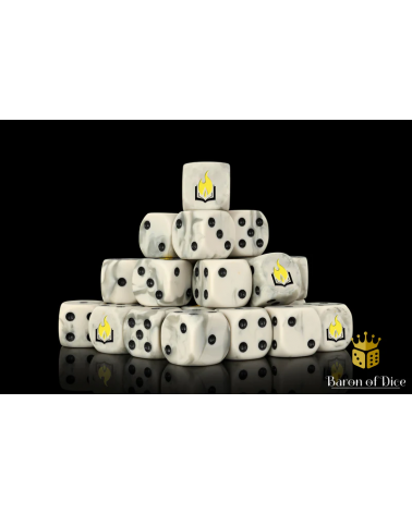 Flaming Book Dice
