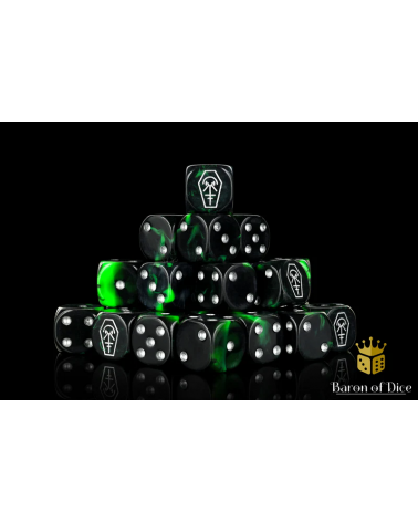 Day of the Dead Dice - Silver Coffin - Square Corner