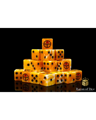 Universal Peace Dice - Ochre - Square Corner