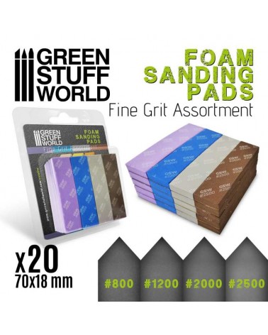 Eponge de Ponçage Flexible papier de verre - Assortiment de FIN GRAIN x20