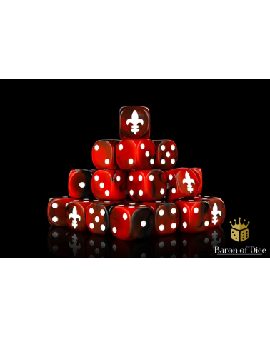 Fleur De Lis Dice - Red - Metal Box