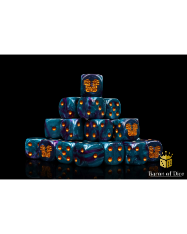 Mayan Lizard Dice - Round Corner - 25x dice