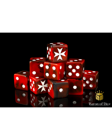 Red Templar Dice (Square corner) (25x)