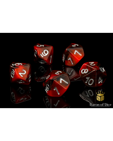 Counter - Red and Black D10 (5x)