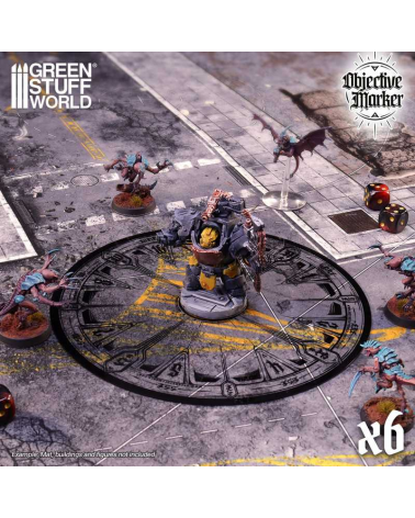 Clear Objective Marker Wh40k compatible x6