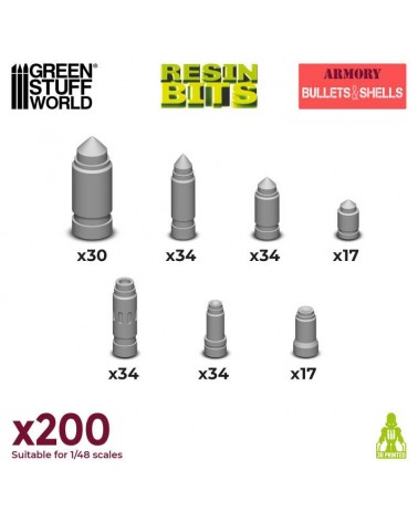 Resin Bullets and Shells 1:48-1:35