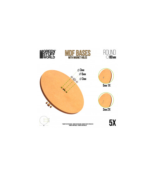 MDF Bases - Round 80 mm BLACK