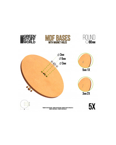 MDF Bases - Round 80 mm BLACK
