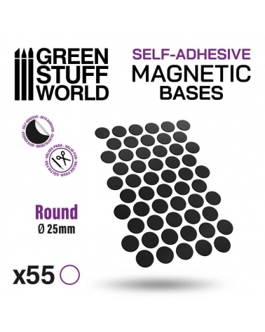 Feuilles magnétiques / Round Magnetic Sheet SELF-ADHESIVE - 25mm