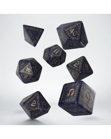 Runic Mixed-blue & gold Dice Set