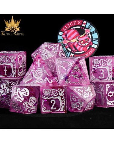 Alice's Wonderland 11 Dice Set with Gift Box (Sharp Edge) PINK
