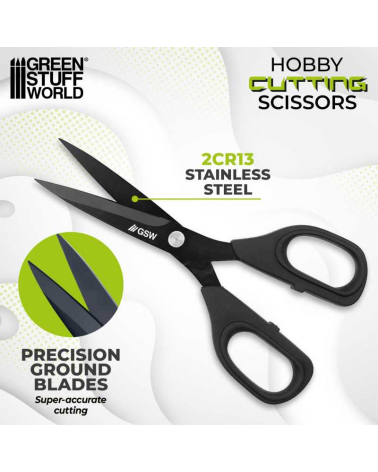 Ciseaux noirs pour gauchers et droitiers / Black hobby cutting scissors