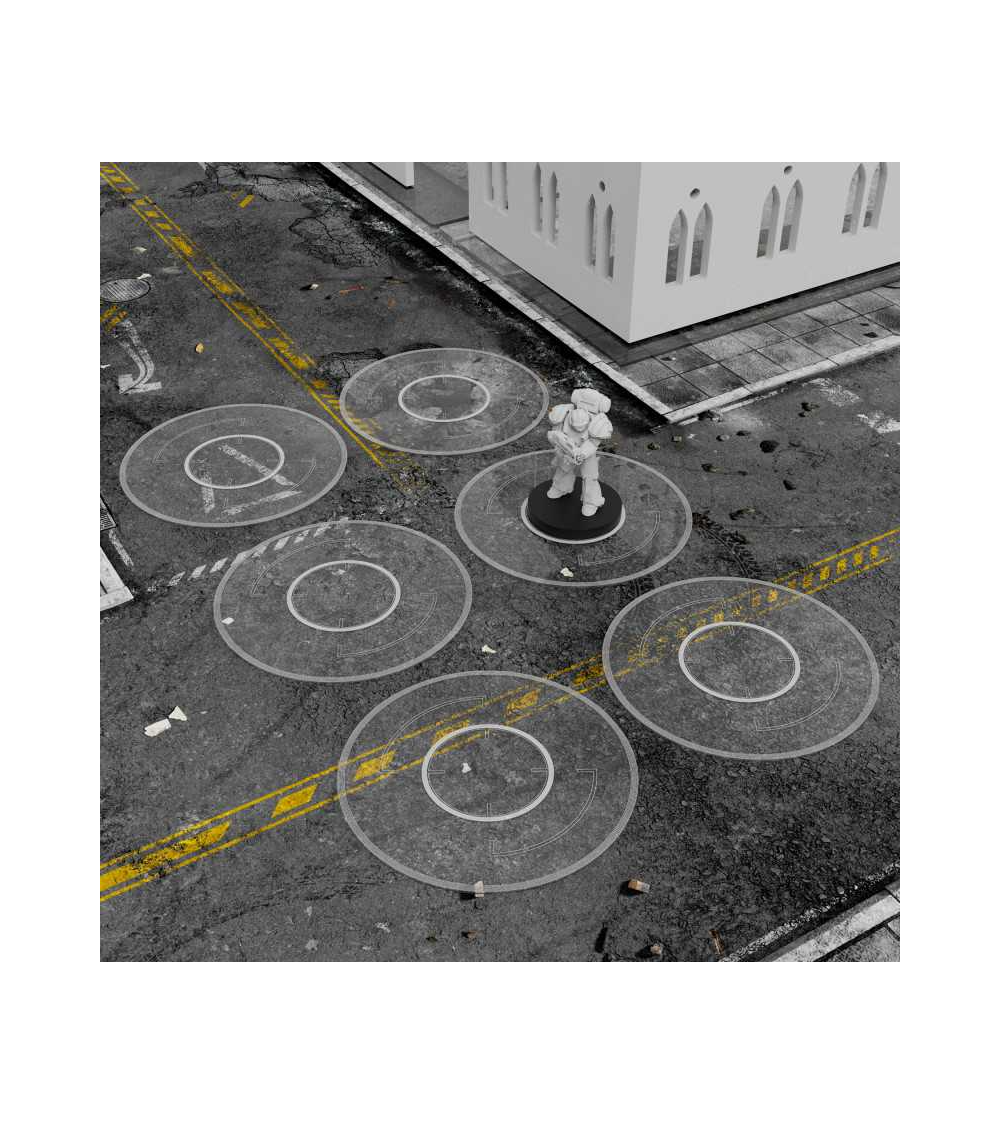 Gabarits d'objectif basiques transparents - compatibles Kill Team / Basic Clear Objective Marker Kill Team compatible