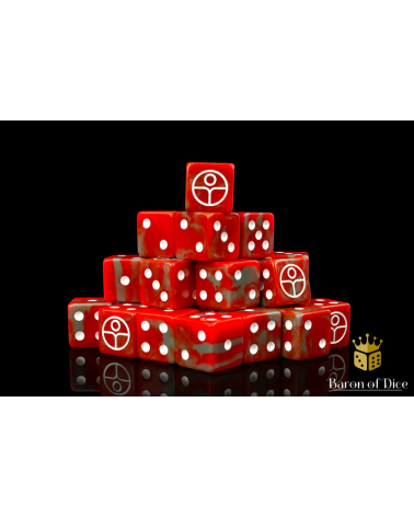 Universal Peace Dice - Red - Square Corner