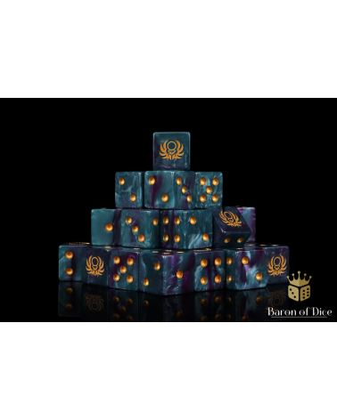 Sun Scarab Dice - Infinity - Square Corner