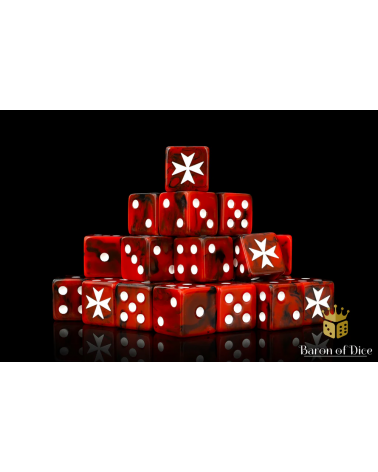 Knight Templar Dice - Marbled - Square Corner