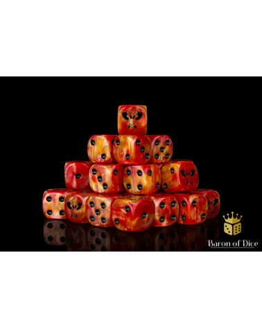 Skull Grinders Dice - Fiery Hell (x8)
