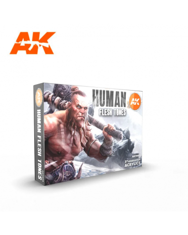 AK-Human Flesh Tones Set (3rd Generation) (6x17mL)