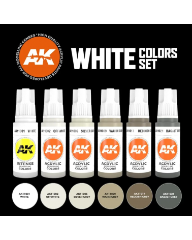 AK-White Colors Set (3rd Generation) (6x17mL)