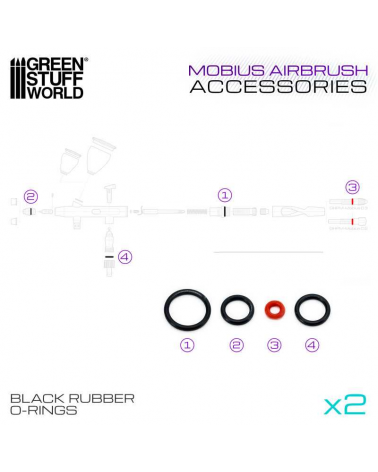 Mobius Airbrush Black O-Rings