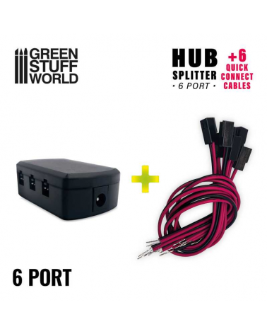 6-port HUB Splitter + 6 quick connect cables