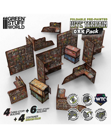 Pre-Painted Foldable WTC terrain pack - Orks