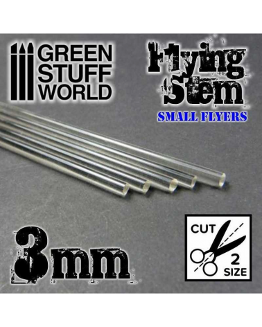 TIGES ACRYLIQUES ROND 3 MM TRANSPARENT