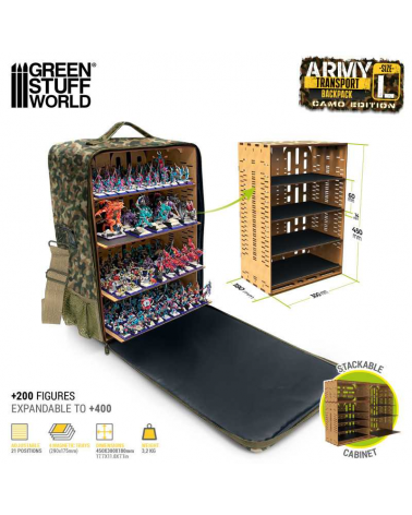 Army Transport Bag L / Sac de transport pour les miniatures - L - Édition Camouflage