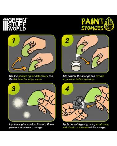 Teardrop paint sponges