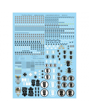Planche de décalcomanies de la Légion des Imperial Fists