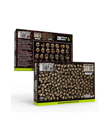 1000x Crânes Humains en résine 1:48-1:35