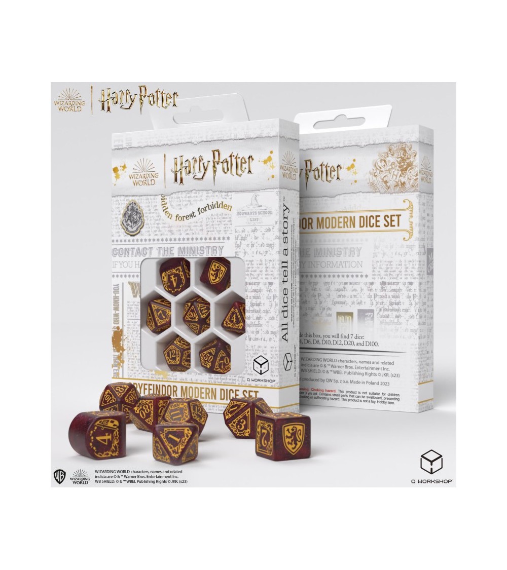 SET DE DÉS MODERNES HARRY POTTER - GRYFFINDOR ROUGE
