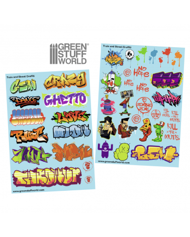 Waterslide Decals - Train and Graffiti Mix