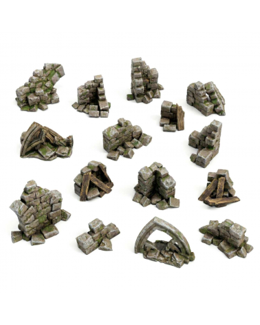 Stone wall ruins 1:48