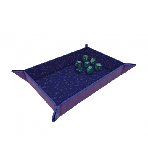 UP - Printed Leatherette Folding Dice Tray featuring: Bells Hells Pattern from Critical Role