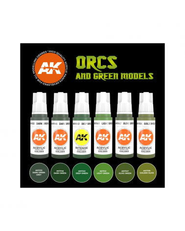 AK-Orcs and Green Set (3rd Generation) (6x17mL)