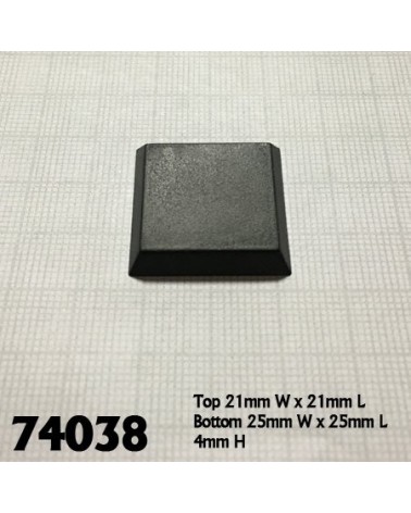 1 Square Plastic Flat Top Base (20)"