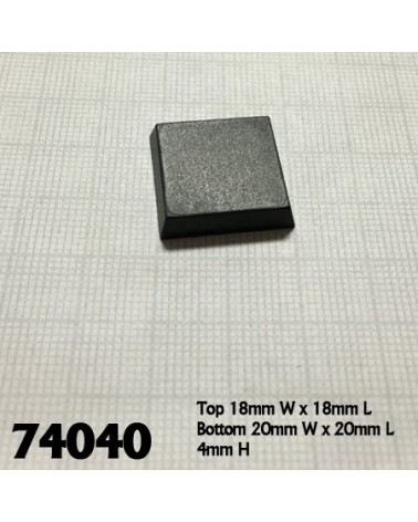 20mm Square Plastic Flat Top Base (25)